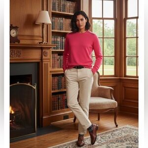 J.Crew Merino Zip-shoulder Pink / Neon/ Rose Sweater Size Small